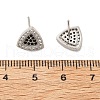 Brass Micro Pave Cubic Zirconia Stud Earrings for Women EJEW-G428-11P-03-5