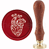 Brass Wax Seal Stamp with Handle AJEW-WH0184-0471-1