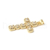 Brass Micro Pave Cubic Zirconia Cross Pendants ZIRC-I071-04G-05-2