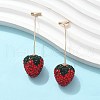 Zinc Alloy Rhinestone Stud Earrings EJEW-E314-01G-3