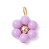 Acrylic Flowers Pendants PALLOY-JF03846-02-3