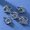 Natural Labradorite Finger Rings RJEW-E067-04P-1