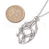 Crystal Stone Cage Pendant Necklaces NJEW-JN04758-03-3