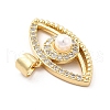 Brass Micro Pave Clear Cubic Zirconia Pendants KK-M235-13G-3