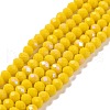 Electroplate Opaque Solid Color Glass Beads Strands EGLA-A034-P2mm-L02-1