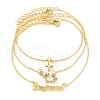 3Pcs Alloy Rhinestones Anklets AJEW-S083-01G-01-1