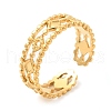 304 Stainless Steel Hollow Open Cuff Rings for Women STAS-D085-36G-1
