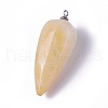 Natural Jade Pointed Pendants G-E541-10G-2