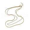 304 Stainless Steel Flat Snake Chain Twisted Chain Double Layer Necklaces NJEW-S453-01G-A-2
