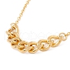 Curb Chains Dangle Stud Earring and Pendant Necklace SJEW-E043-03-4