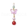 Natural Carnelian and Glass Pendants PALLOY-JF03192-02-1