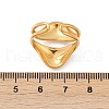 Teardrop 304 Stainless Steel Open Cuff Rings RJEW-R018-01G-02-5
