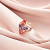 Summer 925 Sterling Silver Micro Pave Cubic Zirconia Flower Adjustable Rings for Women RJEW-K274-11G-2