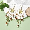 Golden 304 Stainless Steel Sun Chandelier Earrings EJEW-JE05674-01-2