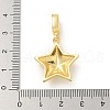 Brass Micro Pave Clear Cubic Zirconia Star European Dangle Charms KK-U044-07G-3