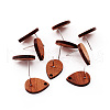 Coconut Brown Wood Stud Earring Findings EJEW-CJC0001-10-6