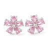 Rack Plating Brass Micro Pave Cubic Zirconia Stud Earrings EJEW-I304-07P-07-1