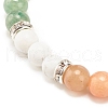 Natural Red Aventurine & Gemstone Round Beaded Bracelet for Women BJEW-JB08336-04-5