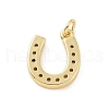 Brass Micro Pave Cubic Zirconia U Shape Charms KK-C012-24G-2