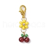 6Pcs 6 Colors Cherry Glass Seed & Natural Carnelian Beads Pendant Decorations HJEW-MZ00129-3