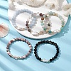 8mm Round Mixed Gemstone Beaded Stretch Bracelets BJEW-JB10309-2