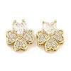 Brass with Clear Cubic Zirconia Charms KK-Q820-24G-1