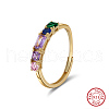 Summer 925 Sterling Silver Micro Pave Cubic Zirconia Adjustable Rings for Women RJEW-K274-10G-1