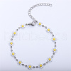 Daisy Alloy Enamel Link Chain Bracelets for Women FS-WGBA8A6-05-1