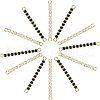 SUPERFINDINGS 12Pcs 2 Colors Brass Micro Pave Cubic Zirconia Connector Charms KK-FH0004-50-1