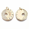 Brass Micro Pave Clear Cubic Zirconia Pendants KK-S356-224G-NF-2