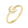 Adjustable Brass Micro Pave Clear Cubic Zirconia Cuff Rings ZIRC-Z002-09G-5