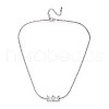 304 Stainless Steel Crystal Rhinestone Rectangle Link Chain Necklaces NJEW-T016-07S-3