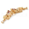 Brass Micro Pave Cubic Zirconia Slide Charms KK-G503-37G-01-2