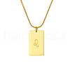 Stylish Stainless Steel 12 Zodiac Rectangle Pendant Necklaces for women GA2858-7-1