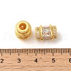 Rack Plating Brass Pave Clear Cubic Zirconia European Beads KK-M285-28G-3