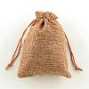 Polyester Imitation Burlap Packing Pouches Drawstring Bags ABAG-R004-18x13cm-03-1