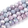 Faceted Electroplated Glass Beads Strands X-GLAA-C023-02-B05-1