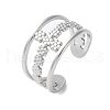 Cross 304 Stainless Steel Open Cuff Rings RJEW-S623-02P-2
