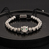 304 Stainless Steel Braided Beads Bracelets WG0F93D-08-1