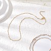 304 Stainless Steel Cuboid Bar Link Chain Necklaces for Women Men NJEW-JN05196-01-1
