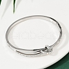 201 Stainless Steel with Rhinestone Bangles for Women BJEW-B138-03P-3
