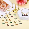 45Pcs 9 Colors Light Gold Alloy Enamel Pendants ENAM-SZ0004-07-7