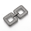 Brass Micro Pave Cubic Zirconia Fold Over Clasps ZIRC-S058-01B-1