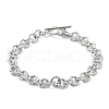 Non-Tarnish 304 Stainless Steel Textured Rolo Chain Bracelet BJEW-K226-02P-1
