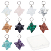 SUNNYCLUE 10Pcs 10 Colors Rose Quartz & Quartz Crystal & Amethyst & Picture Jaspe & Opalite & Turquoise & Blue Goldstone & Goldstone & Howlite & Malachite Gemstone Pendants G-SC0002-01-1