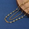 304 Stainless Steel Dapped Chain Double Layered Necklaces for Women NJEW-U050-02C-G-2
