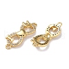 Brass Micro Pave Clear Cubic Zirconia Links Connectors ZIRC-A021-71G-2