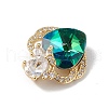 Real 18K Gold Plated Rack Plating Brass Micro Pave Clear Cubic Zirconia Pendants KK-C015-11G-16-2