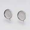 Non-Tarnish 202 Stainless Steel Stud Earring Settings STAS-I088-D-02P-1