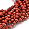 Grade A Natural Red Jasper Bead Strands G-P075-36-4mm-1